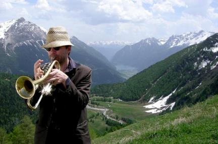 Axel Dörner plays the trumpet