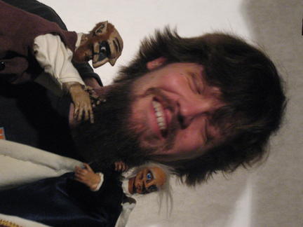 Brian Kiel with two of his puppets